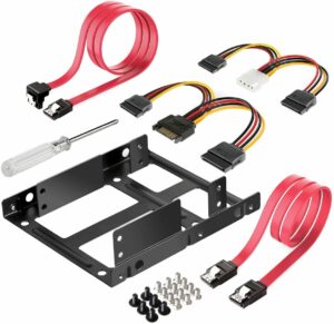 Inateck SSD Mounting Bracket 2.5" to 3.5" with SATA Cable and Power Splitter Cable