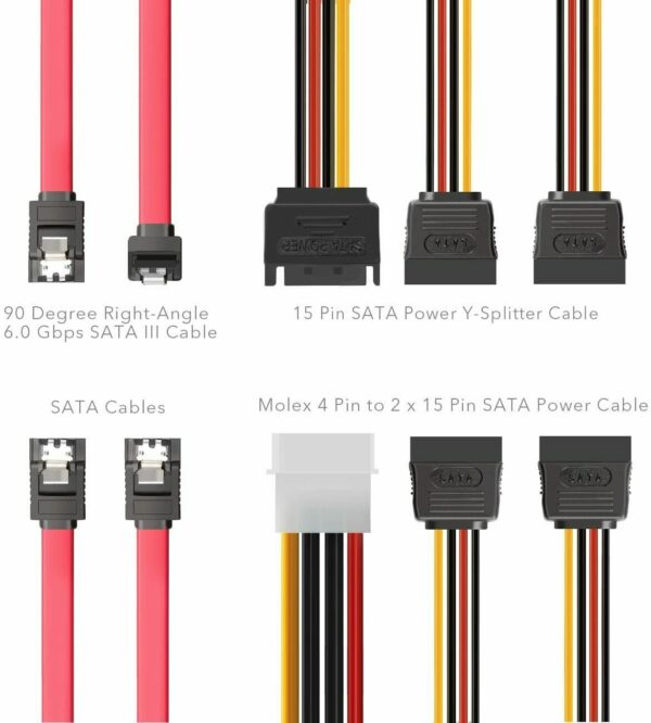 Inateck SSD Mounting Bracket 2.5" to 3.5" with SATA Cable and Power Splitter Cable - Image 6