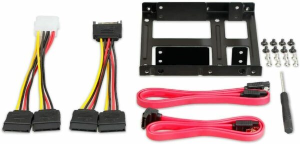 Inateck SSD Mounting Bracket 2.5" to 3.5" with SATA Cable and Power Splitter Cable - Image 2