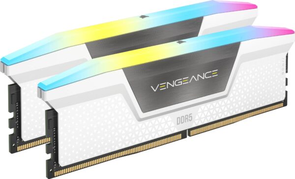 CORSAIR - VENGEANCE RGB 32GB (2x16GB) DDR5 6000MHz C36 UDIMM Desktop Memory - White - Image 2